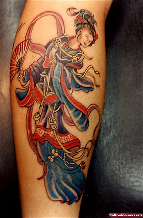 Best Color Ink Geisha Tattoo