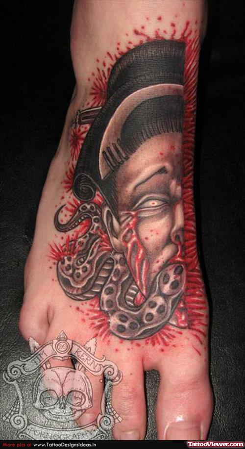 Right Foot Geisha Tattoo