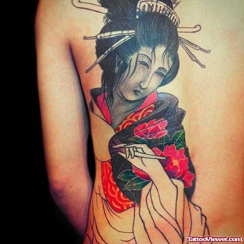 Full BAck Body Geisha Tattoo