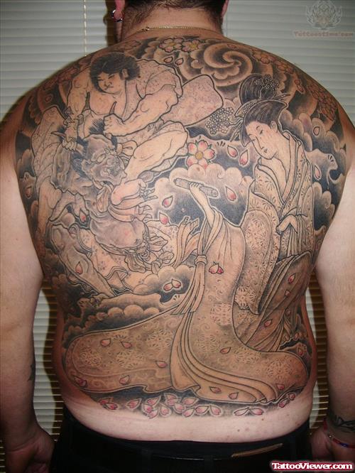 Greu Ink Japanese Geisha Tattoos On Back