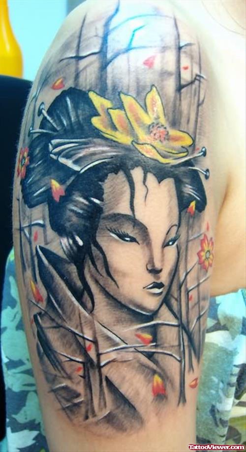 Geisha Coloured Tattoo