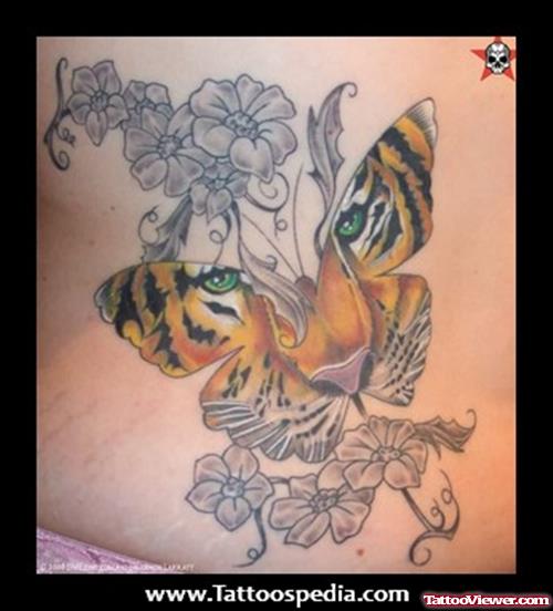 Tiger Head Butterfly And Gemini Tattoo