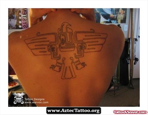 Aztec Gemini Tattoo On Back