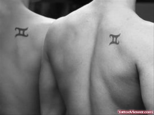 Gemini Tattoos On Back Shoulders