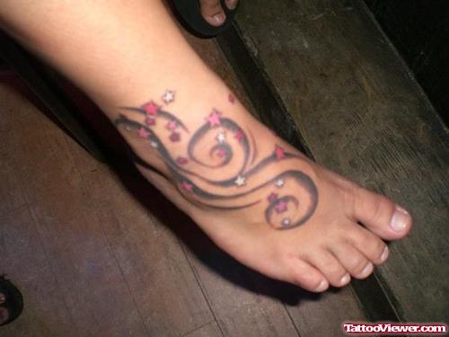 Gemini Tattoo On Right foot