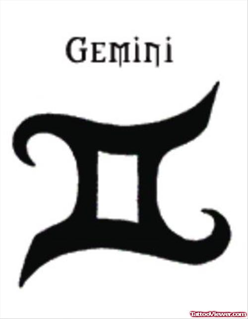 Beautiful Black Ink Gemini Tattoo Design