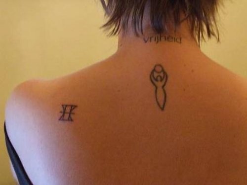 Attractive Gemini Tattoo On Left Back Shoulder