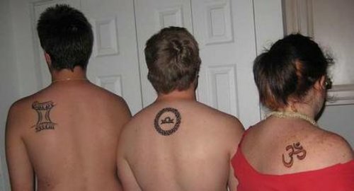 Gemini Tattoo On Guy Left Back Shoulder