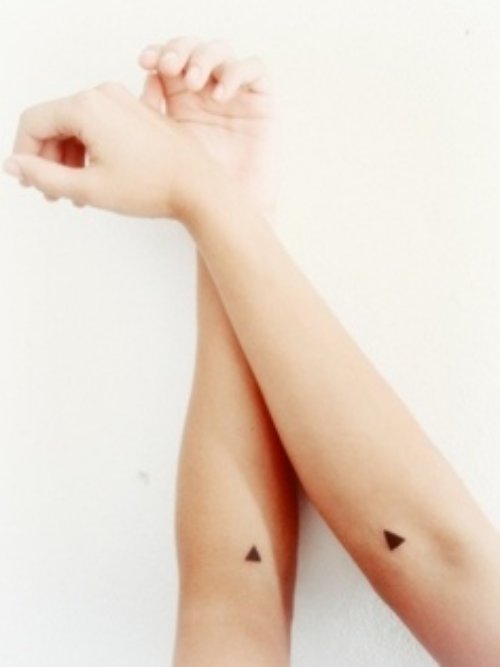 Tiny Black Geometric Triangle Tattoos