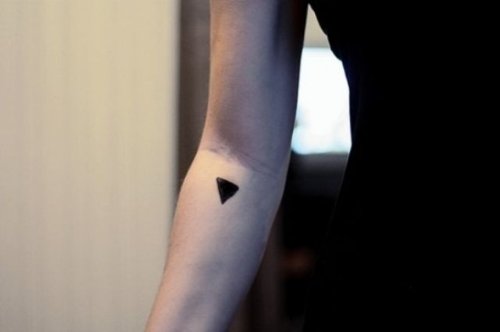 Tiny Triangle Geometric Tattoo On Arm