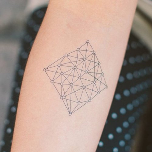 Awesome Grey Ink Geometric Tattoo