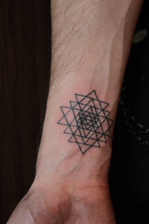 Beautiful Geometric Tattoo On Right Wrist