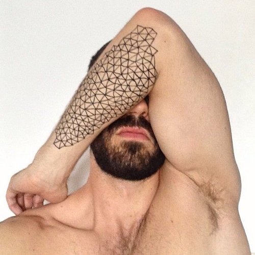 Geometric Tattoo On Man Left Arm