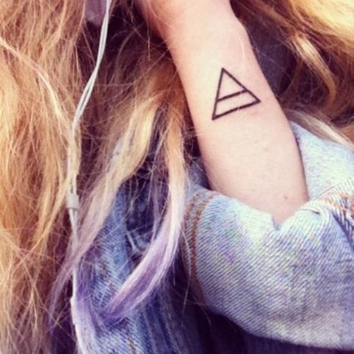 Geometric Trinagle Tattoo On Arm