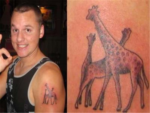 Giraffe Tattoos On Left Shoulder