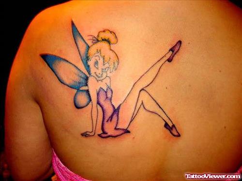 Tinkerbell Tattoo On Back For Girls