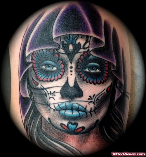 Nice Day Of The Dead Girl Tattoo Design
