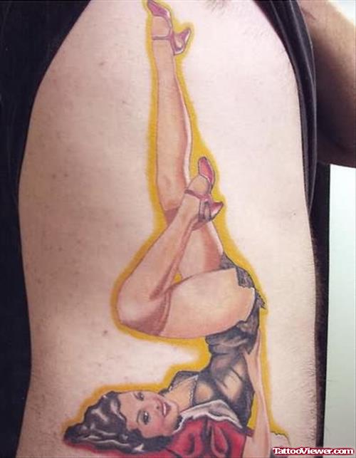 Leg Pinup Girl Tattoo Design