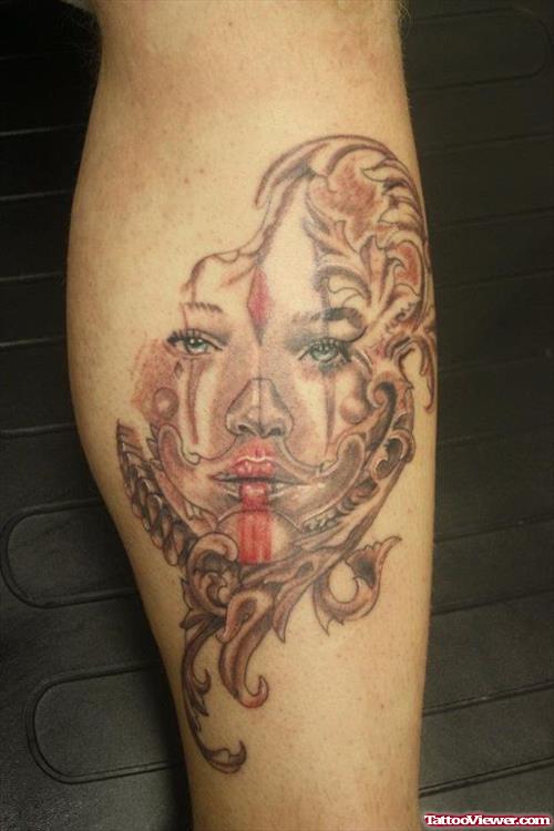 A Clown Girl Tattoo Design On Arm