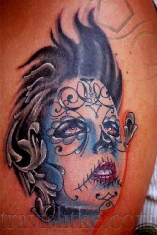 Latest Day Of The Dead Girl Tattoo Design
