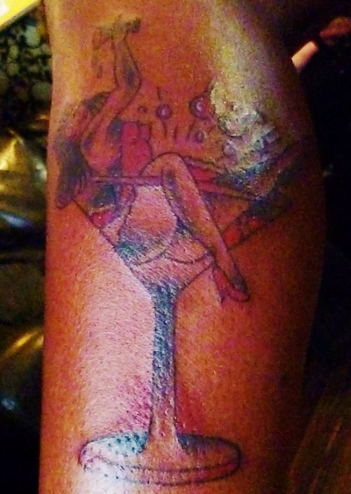 Girl Sitting In Glass Tattoo