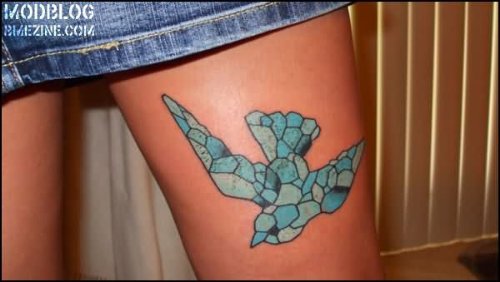 Flying Bird Glass Bird Tattoo