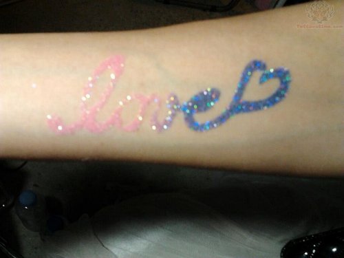 Love Glitter Tattoo