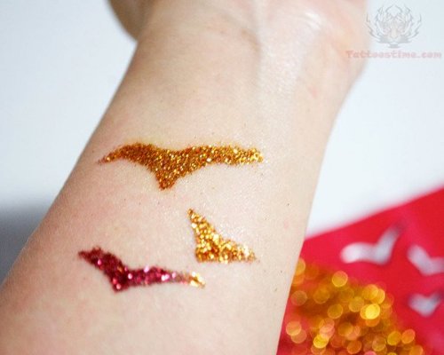 Flying Birds Glitter Tattoo