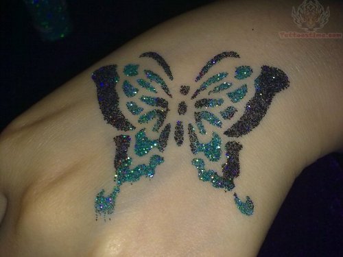 Glitter Tattoo On Hand