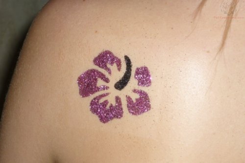 Glitter Back Shoulder Leaf Tattoo
