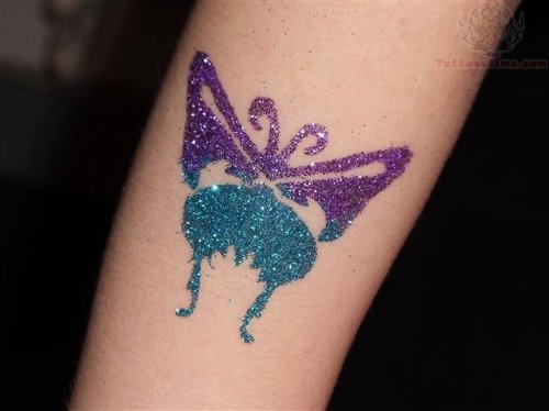 Awesome Butterfly Glitter Tattoo