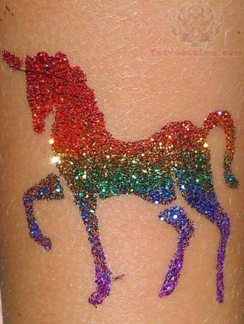 Seahorse Glitter Tattoo