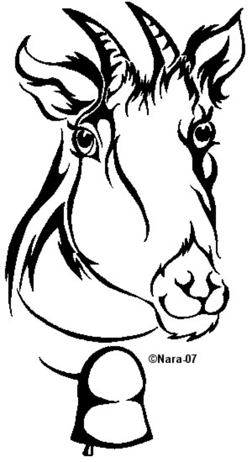 Latest Tribal Goat Head Tattoo Design