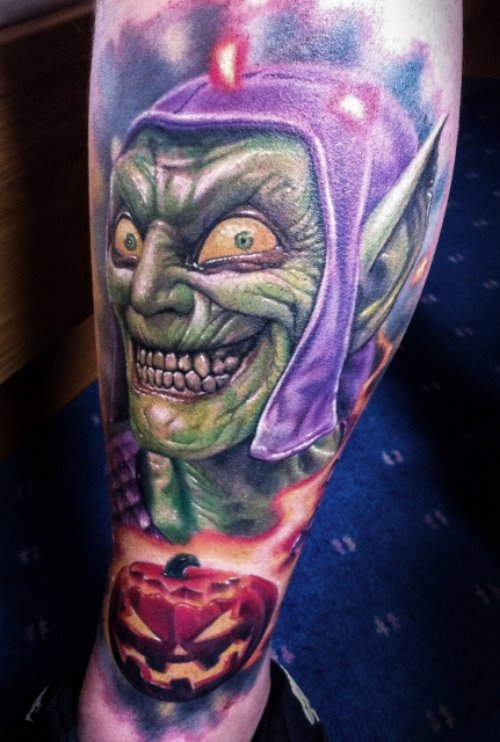 Dreadful Color Ink Goblin Tattoo On Sleeve