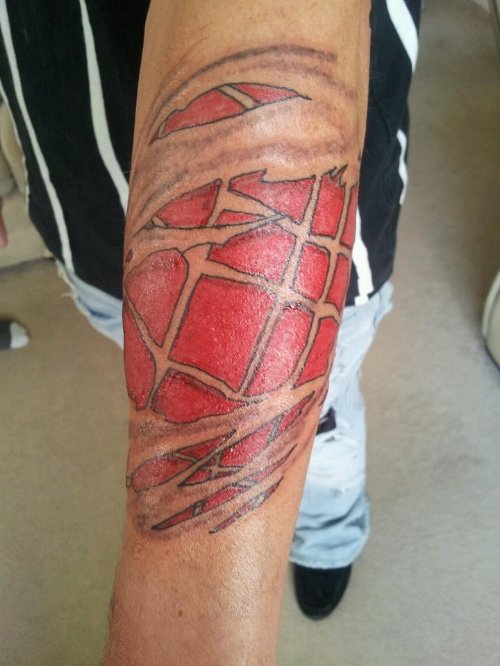 Spiderman Goblin Tattoo On Left Sleeve