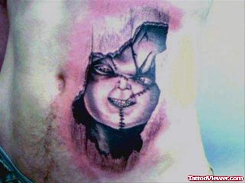 Gothic Chucky Tattoo On Hip