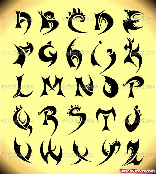 Gothic Alphabets Tattoos Designs