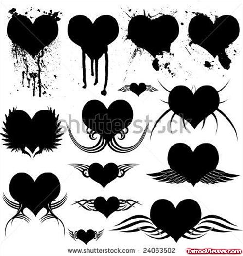Gothic Black Heart Tattoo Design