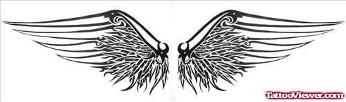 Tribal Gothic Winged Tattoos Design