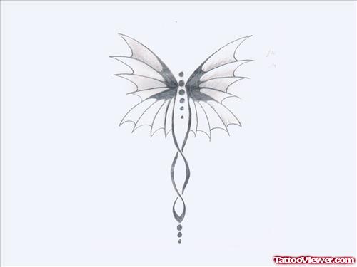 Gothic Butterfly Tattoo Design