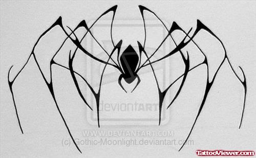 Gothic Spider Tattoo Design