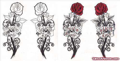 Gothic Rose Flowers Tattoo Design