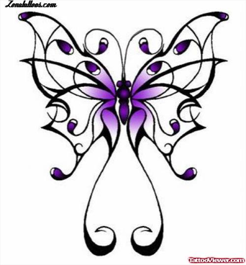 Amazing Gothic Butterfly Tattoo Design