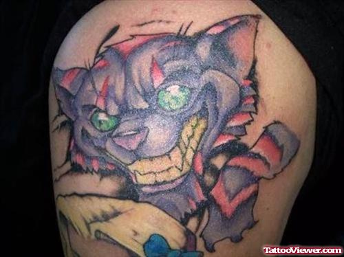 Color Ink Gothic Cat Tattoo