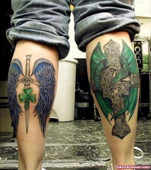 Gothic Tattoos On Back Legs