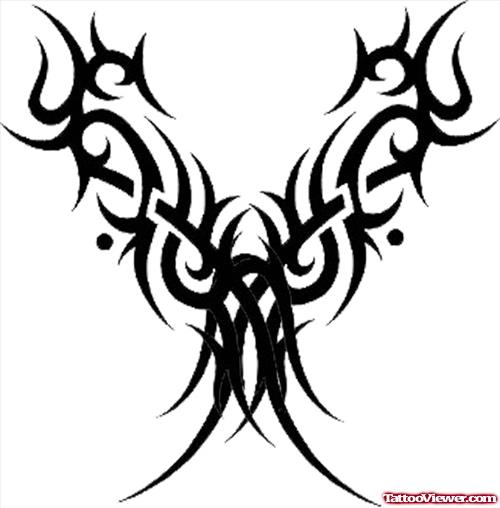 Black Tribal Gothic Tattoo Design