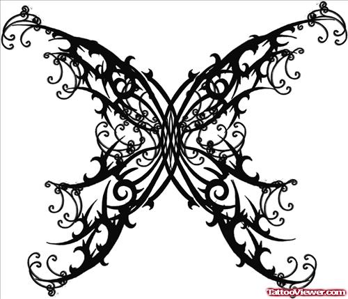 Gothic Butterfly Tattoos Designs