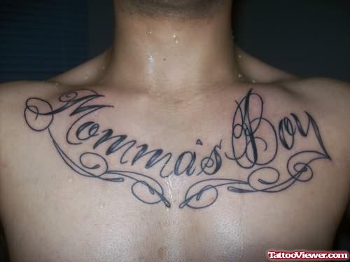Gothic Chest Letters Tattoo