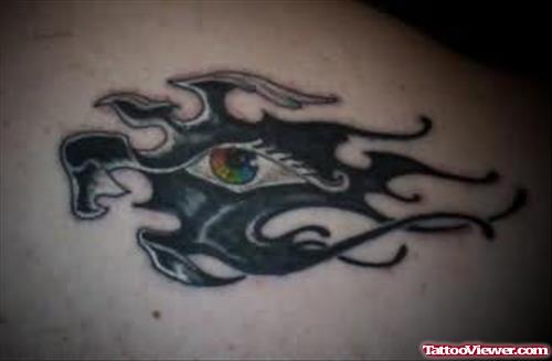 Gothic Eye In Flame Tattoo