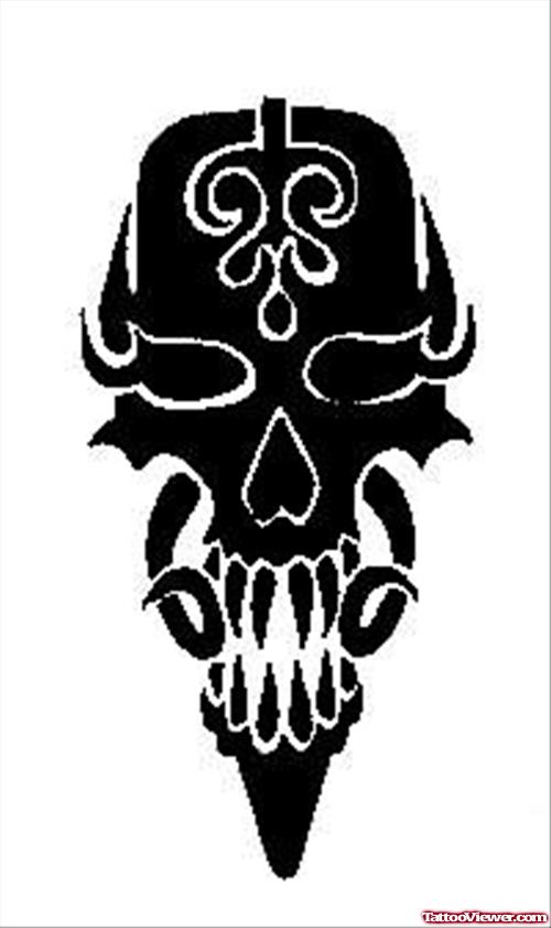 Black Skull Gothic Tattoo